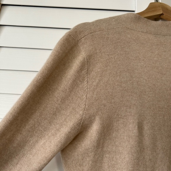 LUXE Brunello Cucinelli Pure Cashmere Medium Tan/Beige Cardigan Sweater Top - Picture 11 of 11